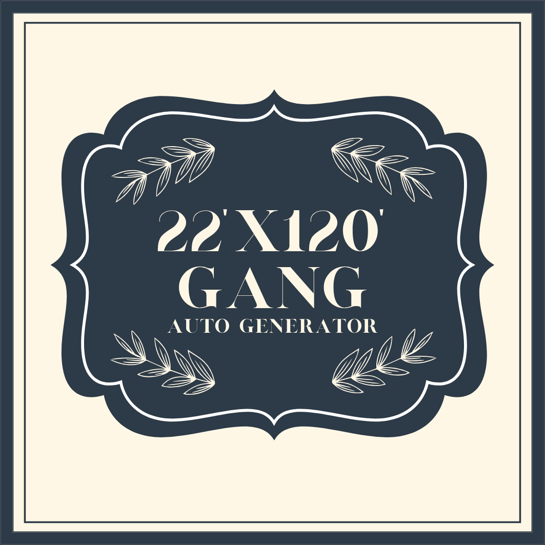 22" x 120" Gang Sheet Auto Generate Builder