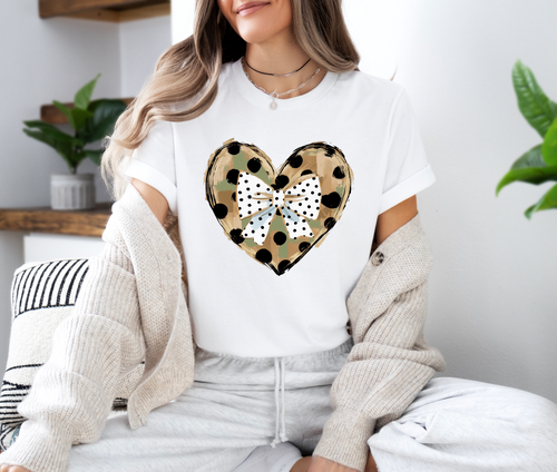 Load image 1 in gallery view. Camo Spotted Heart