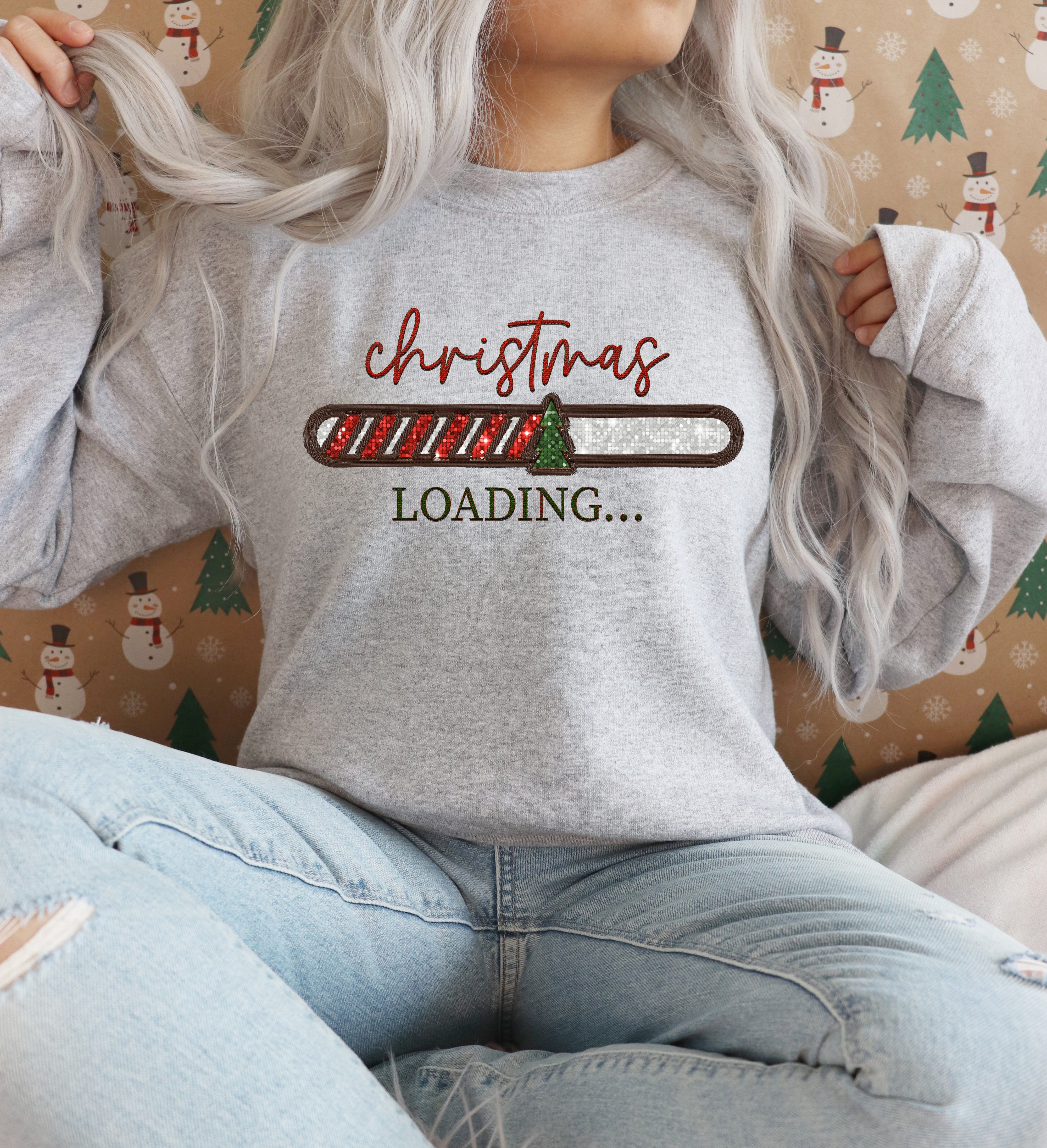 Christmas Loading Faux Embroidery
