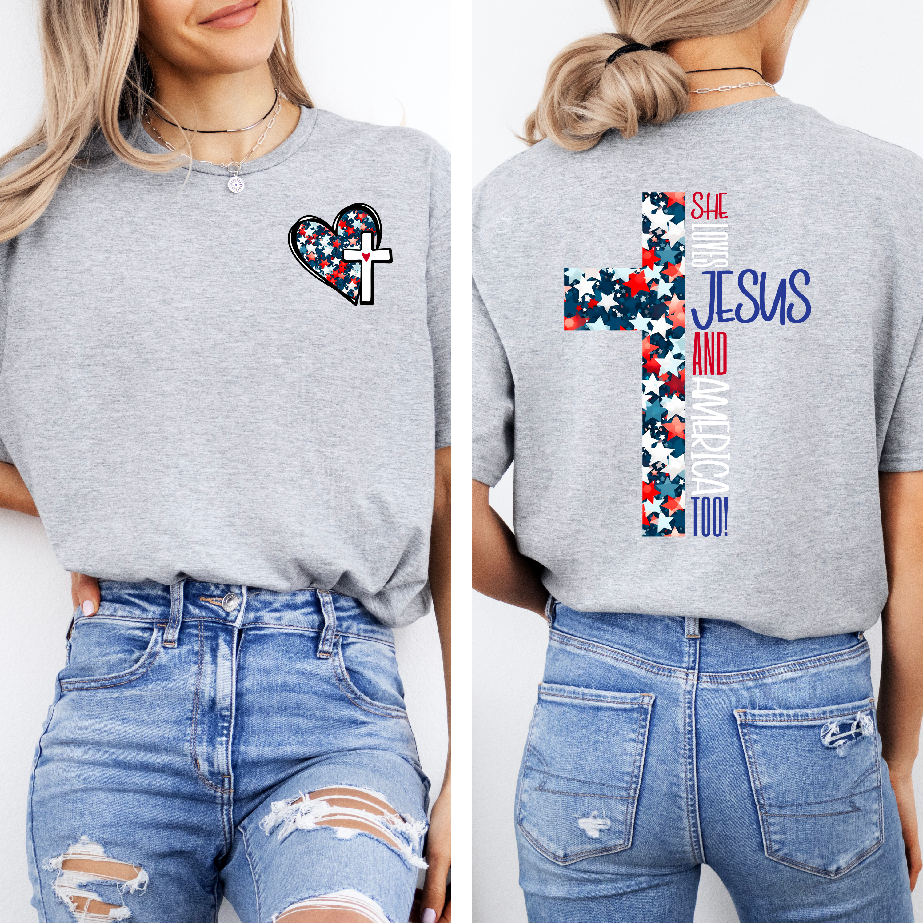 She Loves Jesus And America Too Cross
