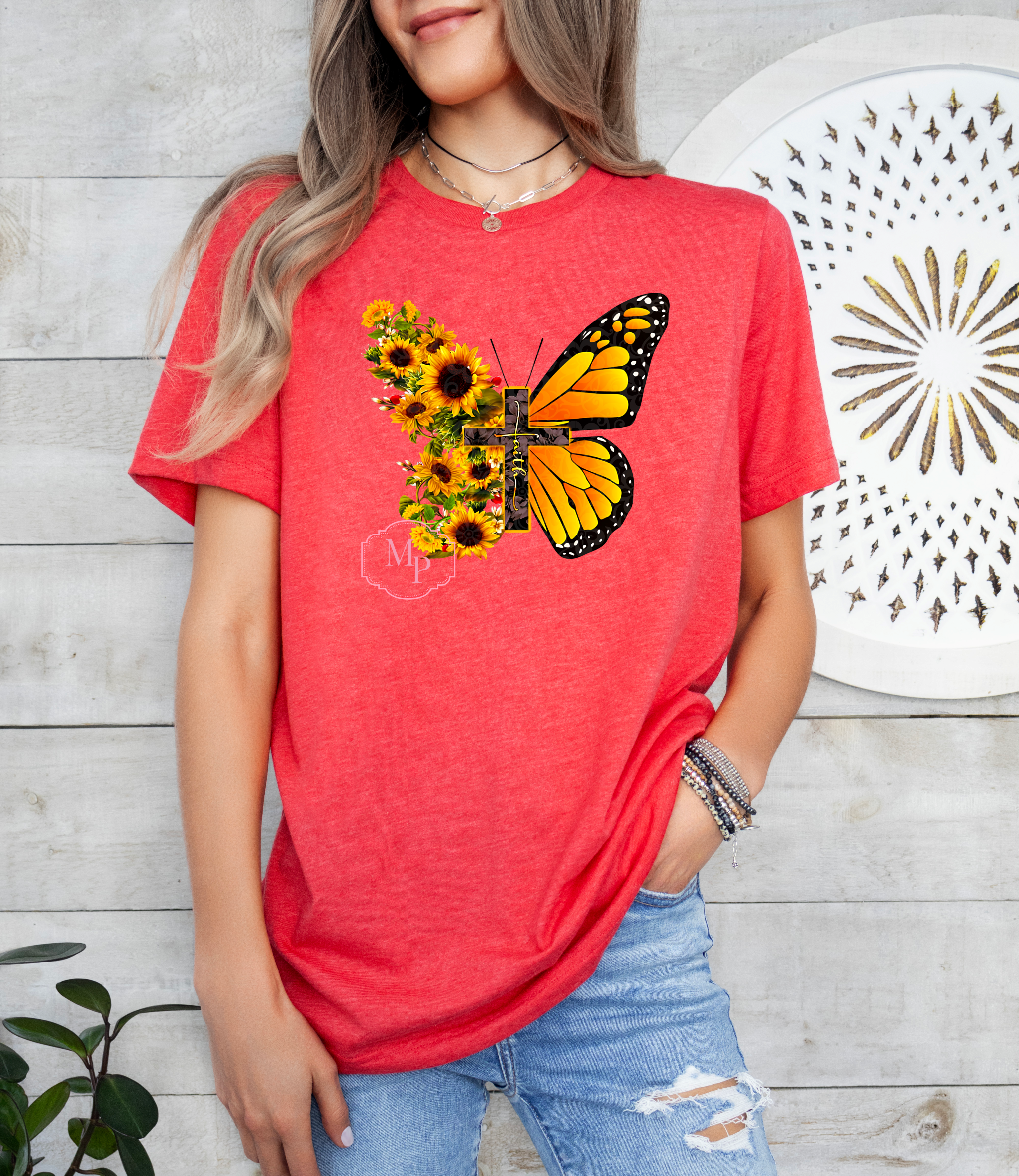 Butterfly, Sunflower and Faith