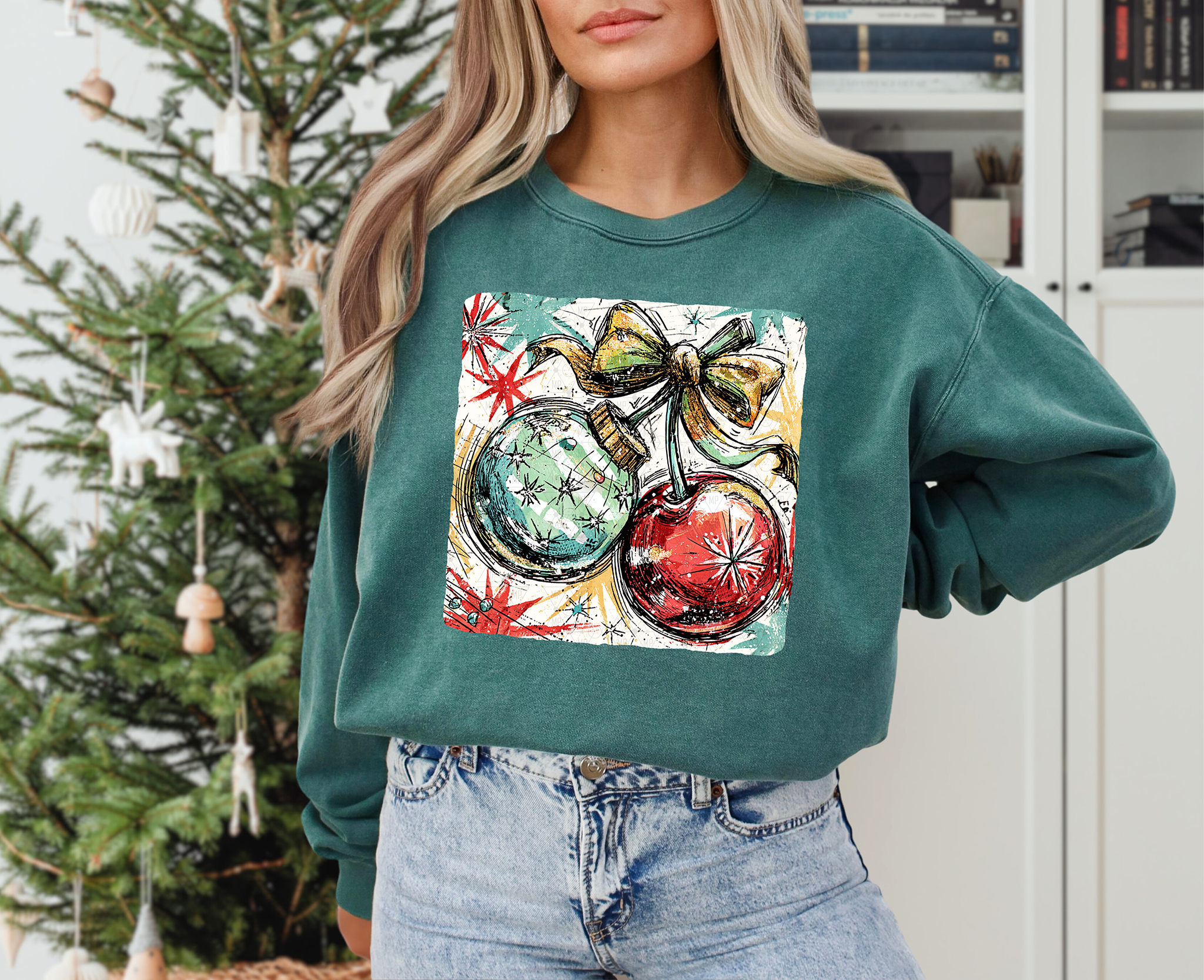 Distressed Doodle Christmas Ornments