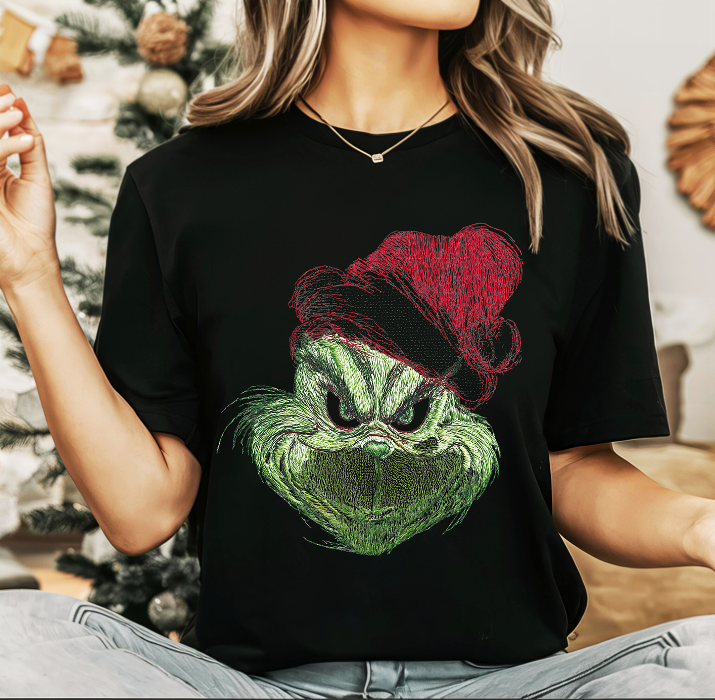 Stitched Santa Green