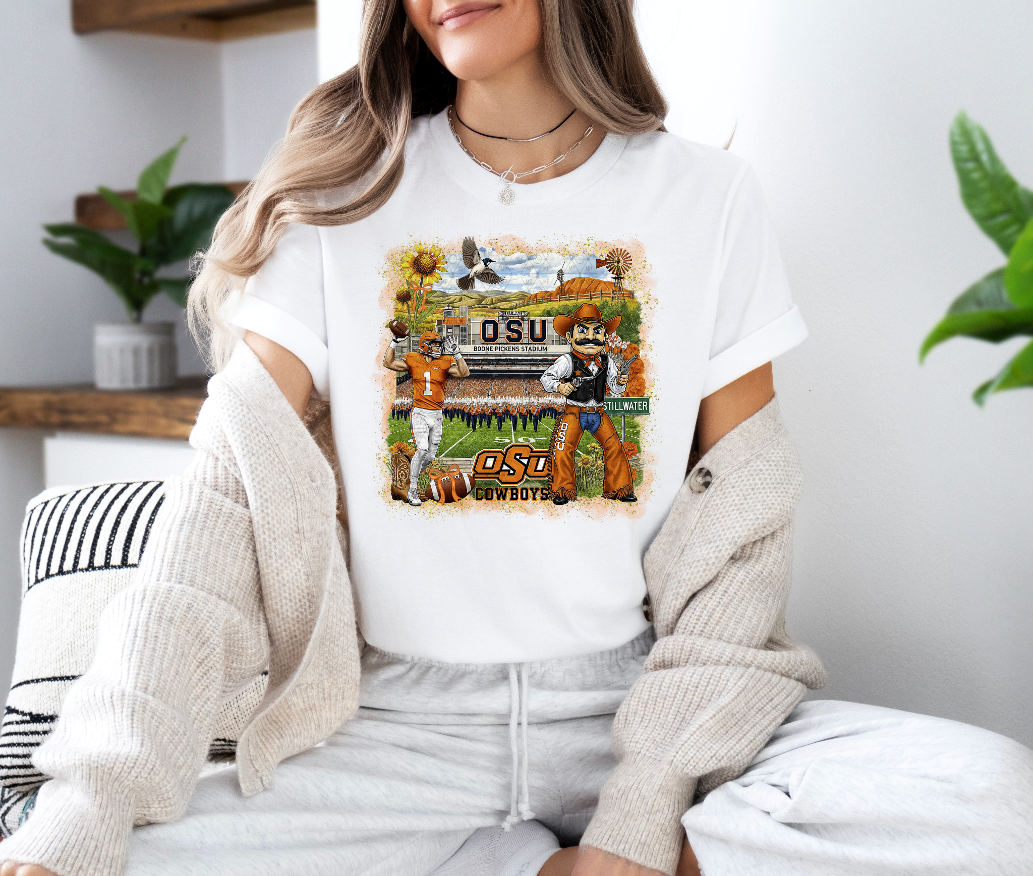 Oklahoma Whimsical Collage Cowboys