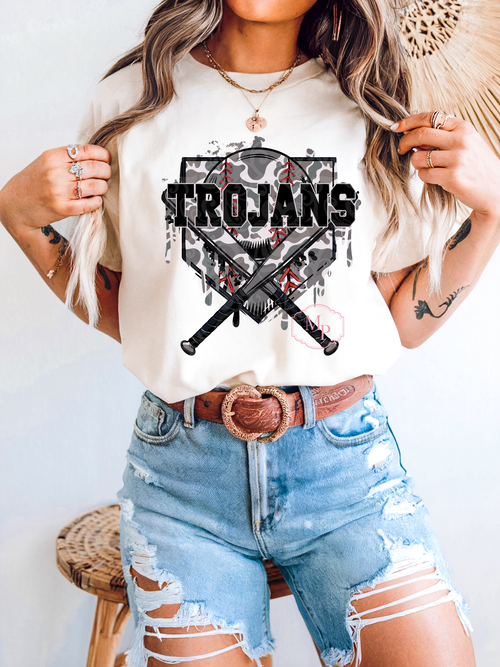 Load image 1 in gallery view. Camo Trojans Drip