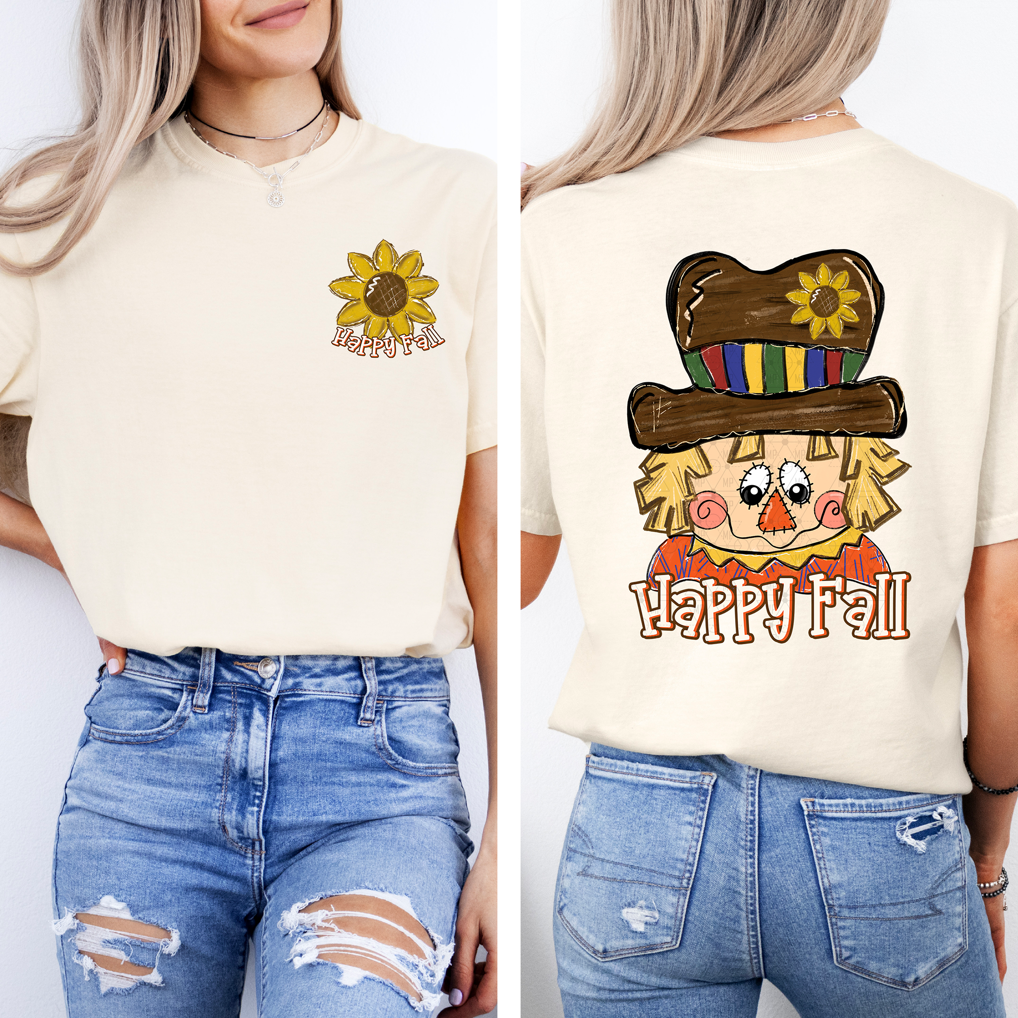 Cute Doodle Scarecrow Happy Fall