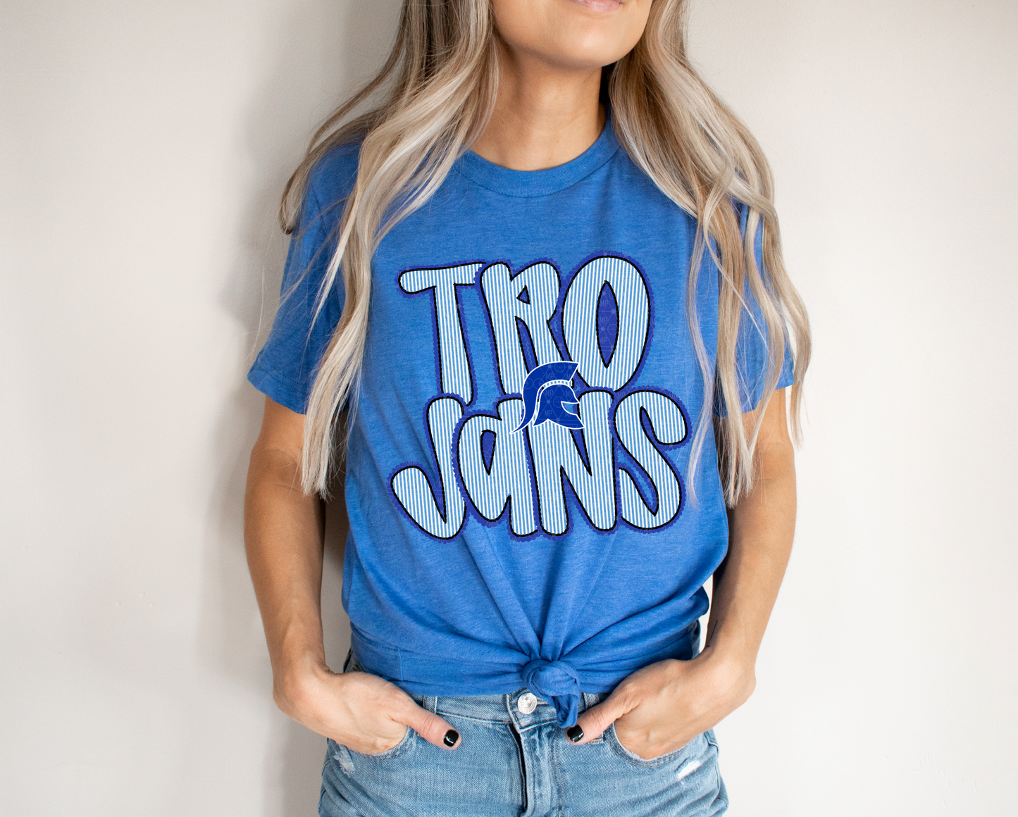 Seersucker Trojans Blue