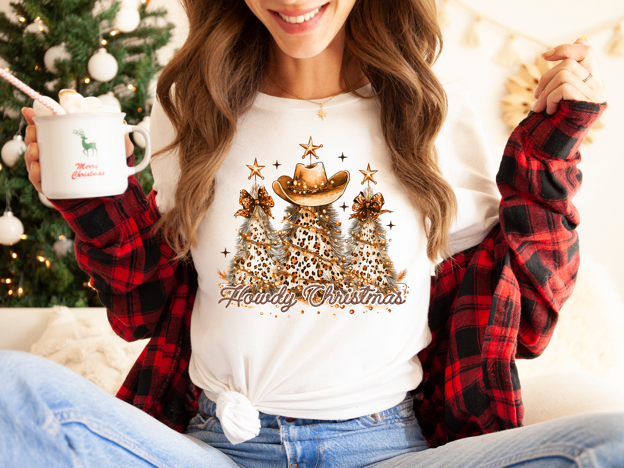 Howdy Christmas Leopard Cowboy Trees