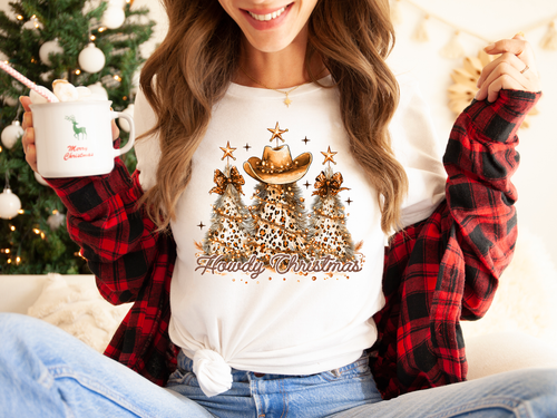 Load image 1 in gallery view. Howdy Christmas Leopard Cowboy Trees