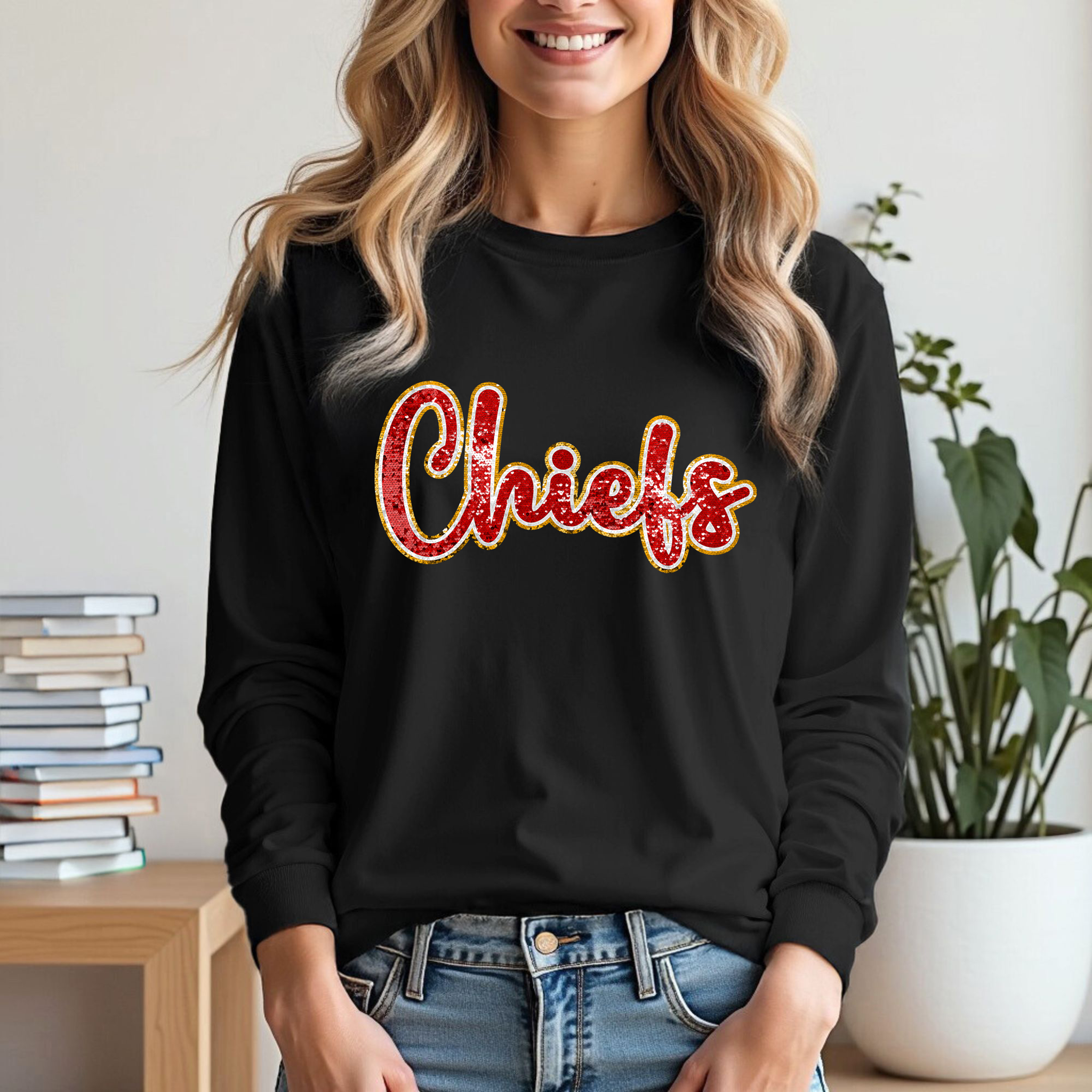 Red and Gold Sequin Chiefs