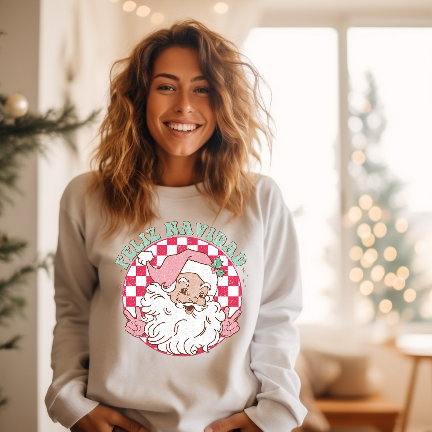 Feliz Navidad Checkered Santa