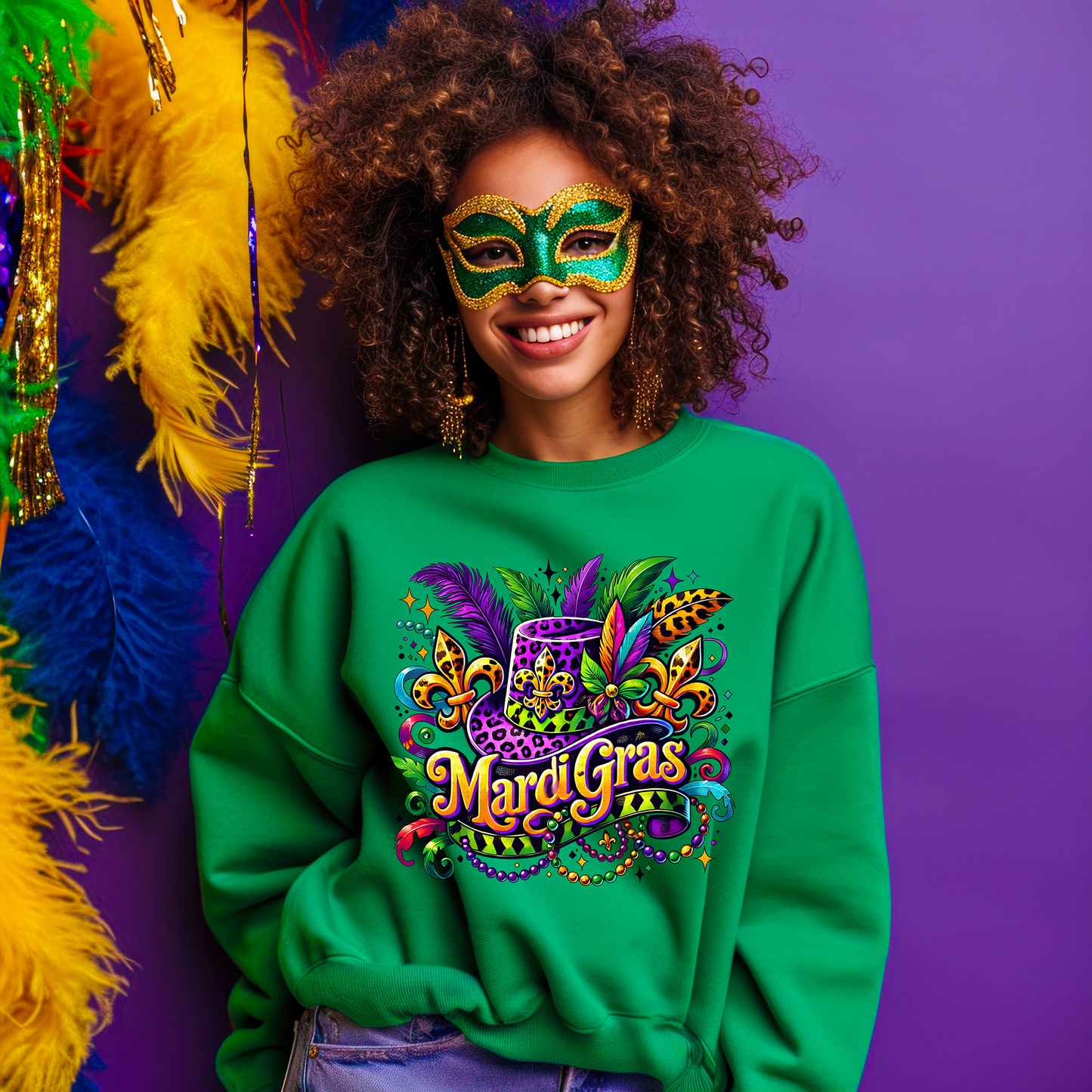 Mardi Gras Feather Hat