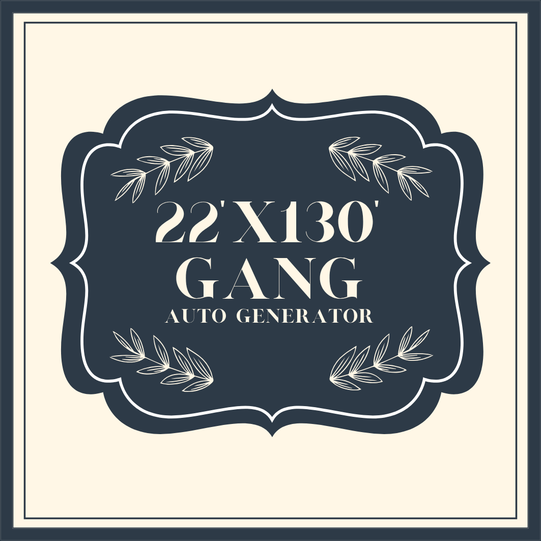 22" x 130" Gang Sheet Auto Generate Builder