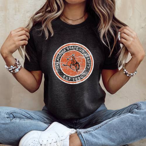Load image 1 in gallery view. Distressed Oklahoma OSU