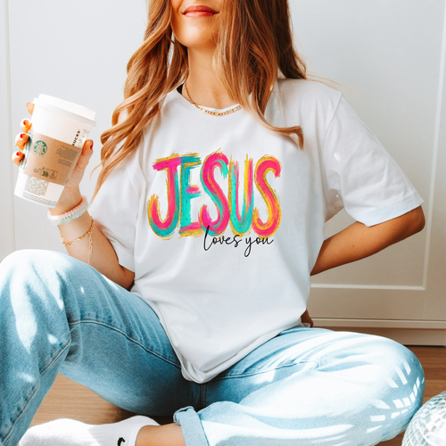 Load image 1 in gallery view. Painted Jesus Loves You