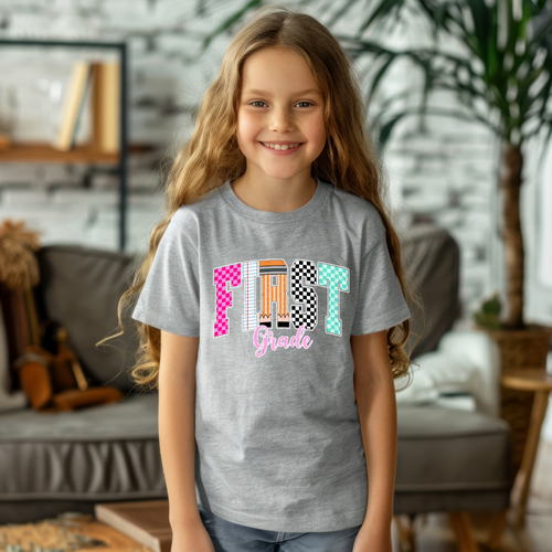 Load image 1 in gallery view. Preppy Checkered First Grade