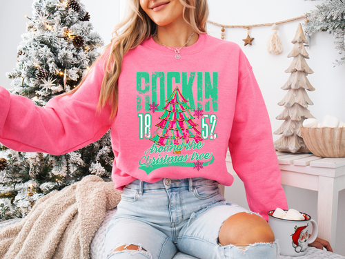 Load image 1 in gallery view. Distressed Rockin Around The Christmas Tree