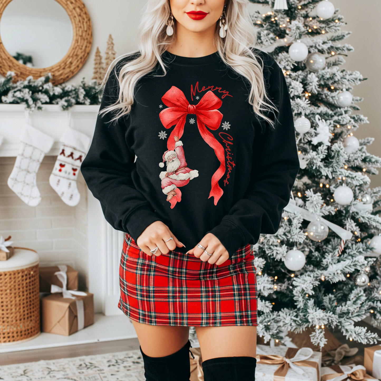 Merry Christmas Santa Bow