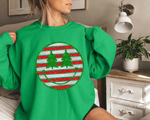 Load image 1 in gallery view. Sparkle Christmas Smiley Face