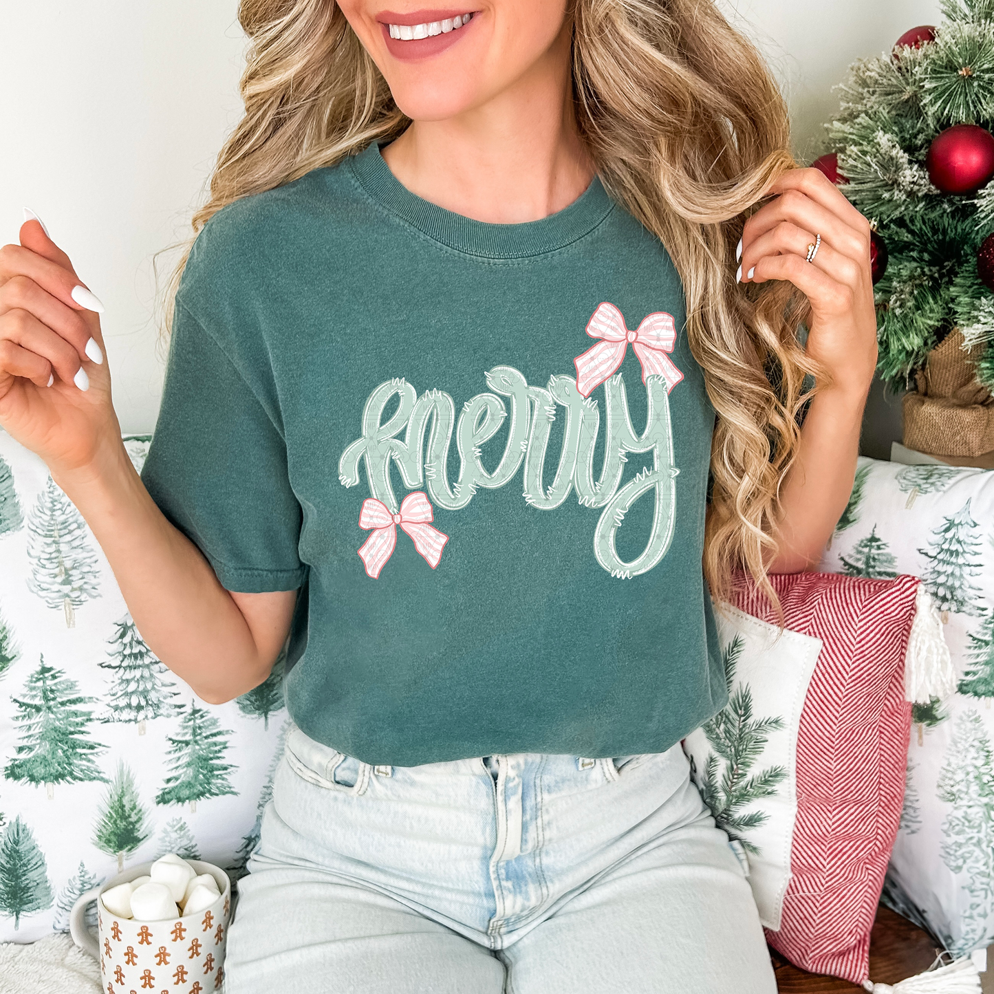 Merry Doodle with Pink Bows