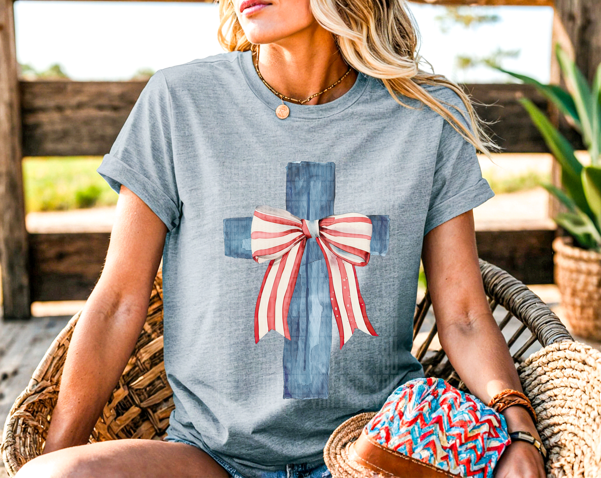 Watercolor American Cross