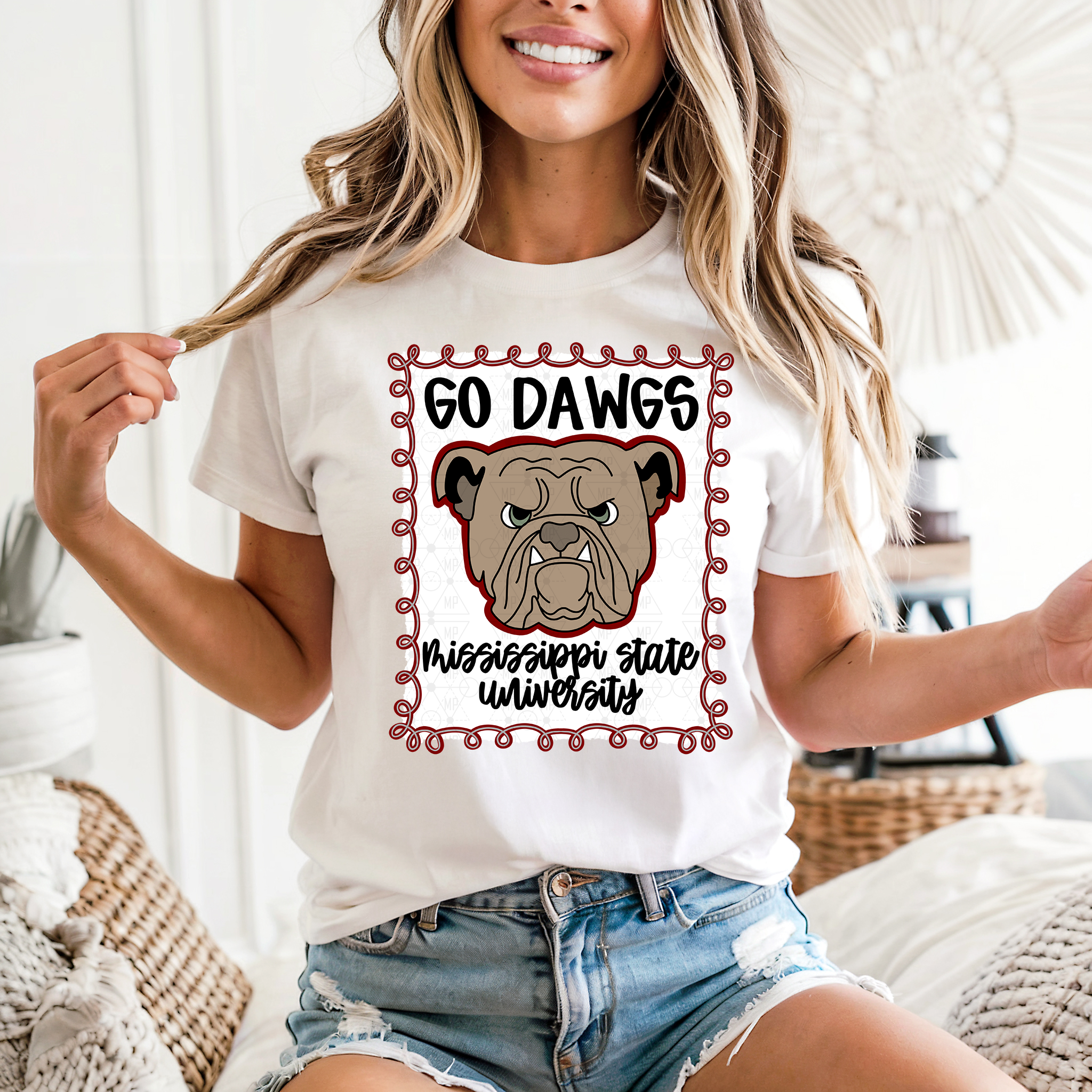Cute Doodle Mississippi Dawgs