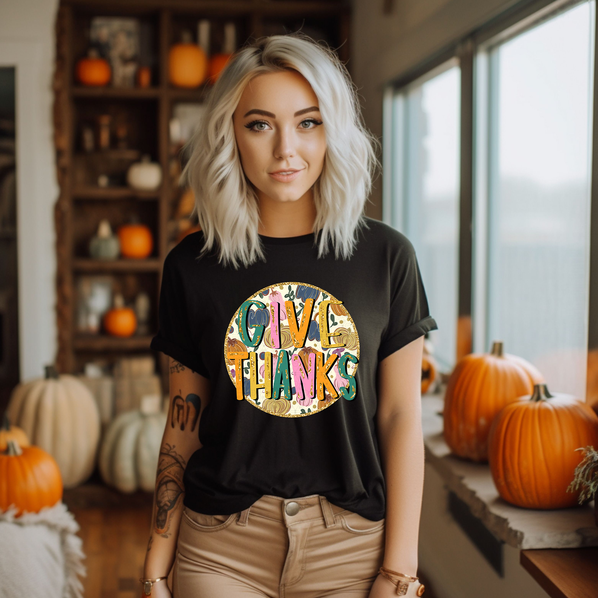 Glitter Circle Give Thanks