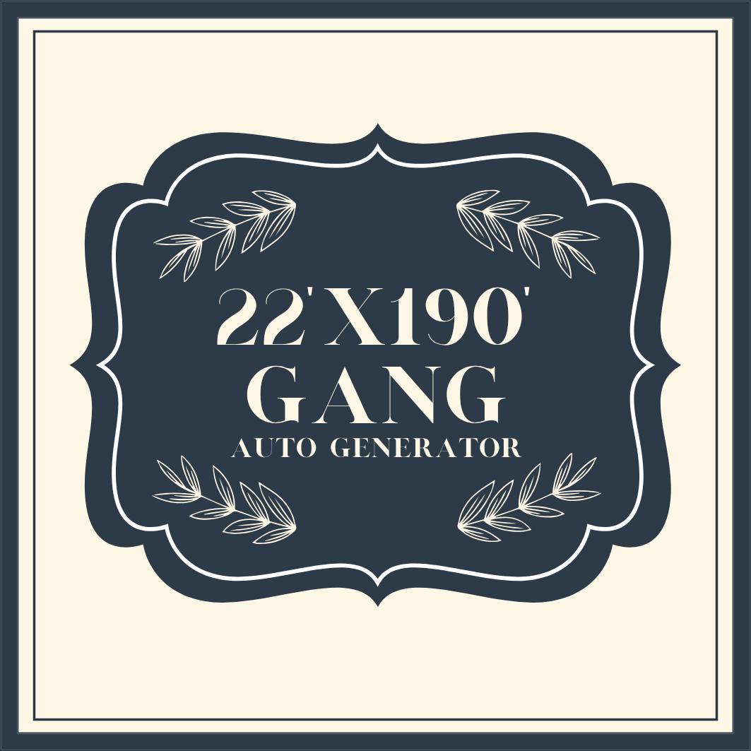 22" x 190" Gang Sheet Auto Generate Builder