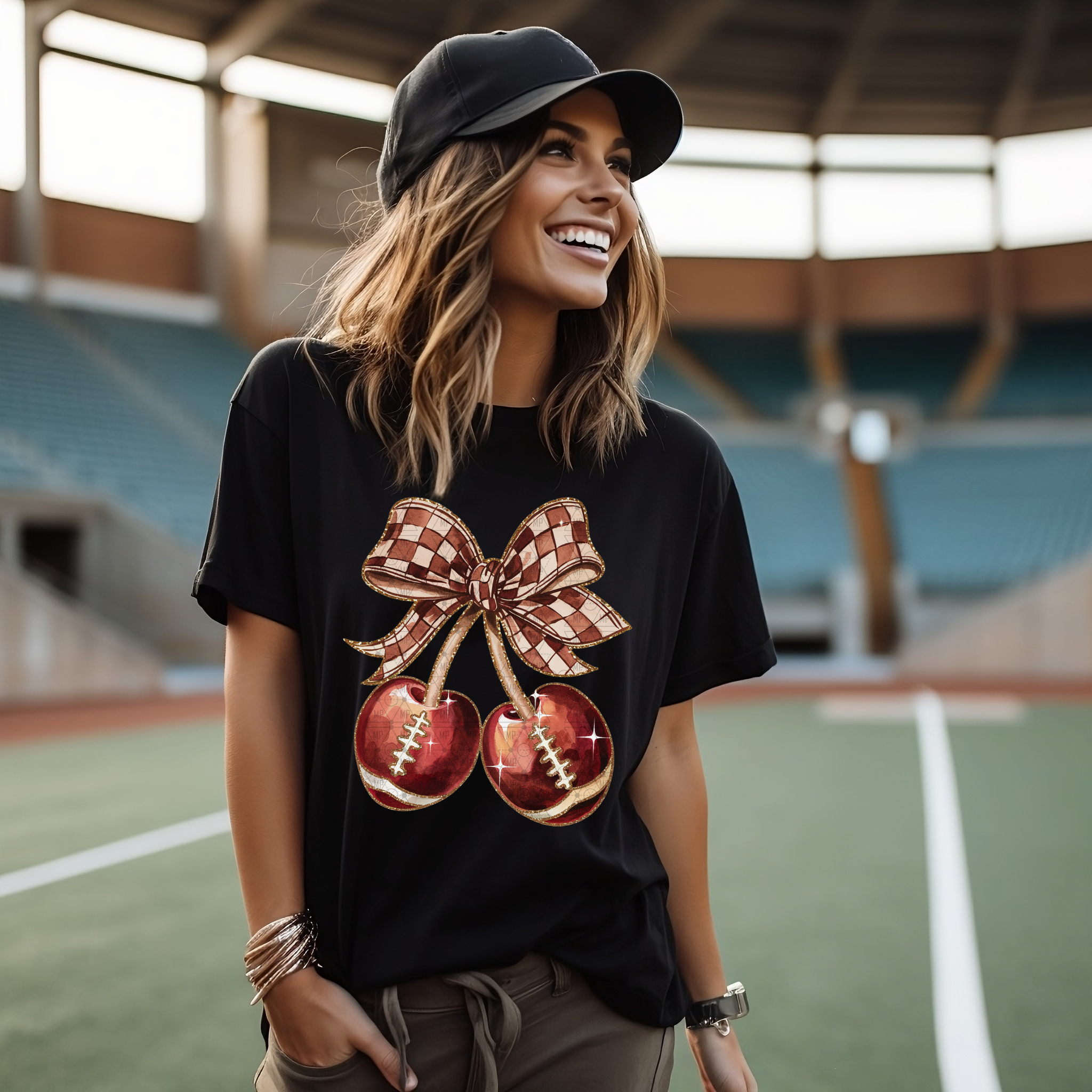 Cute Sparkle Football Cherries