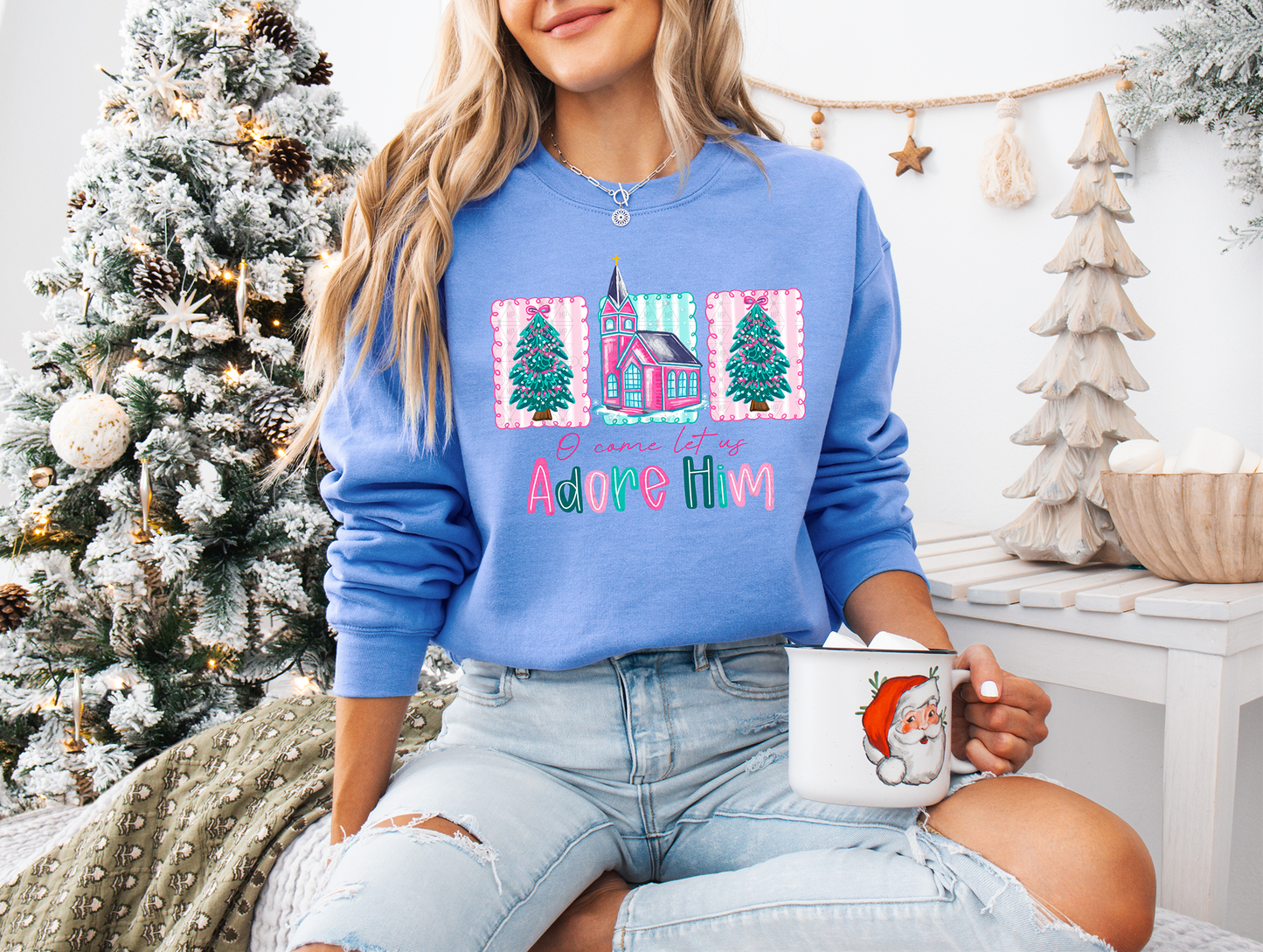 O Come Let Us Adore Him Bright Doodle Frames