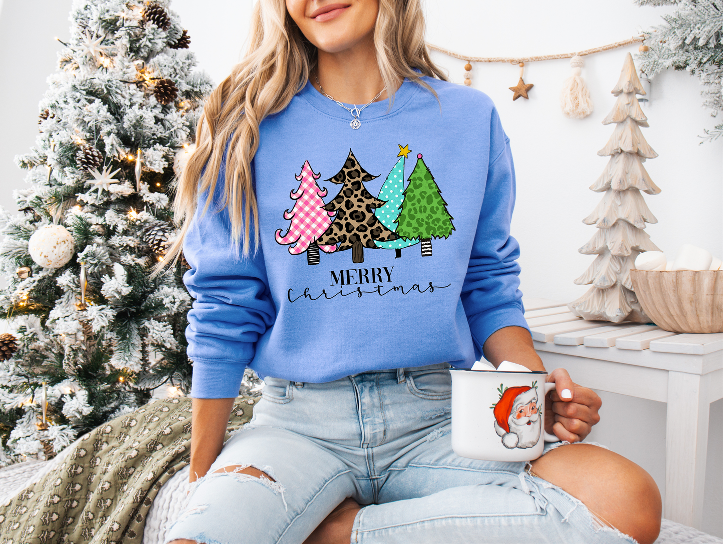 Merry Christmas Bright Doodle Trees