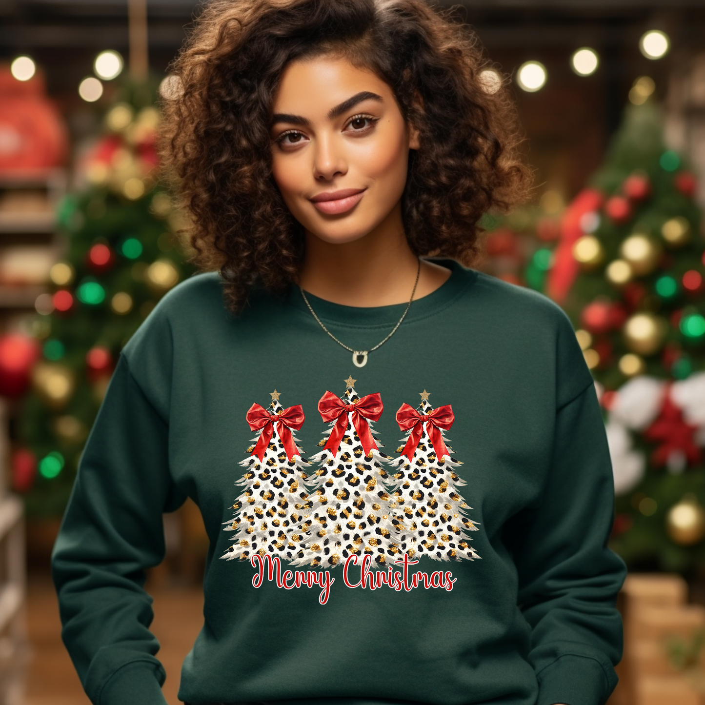 Merry Christmas White Leopard Trees