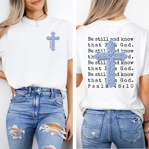 Load image 1 in gallery view. Be Still And Know That I Am God Crochet Cross