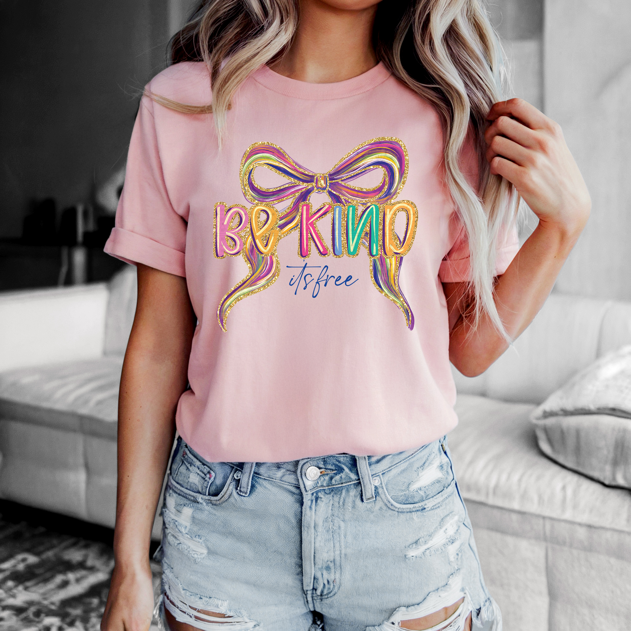 Be Kind It's Free Painted Bow