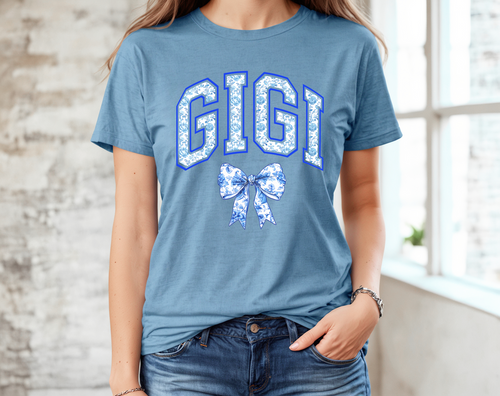 Load image 1 in gallery view. Blue Gigi with Bow