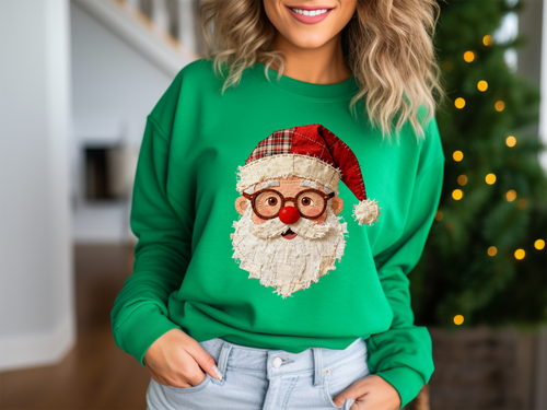 Load image 1 in gallery view. Patchwork Glasses Wearing Santa