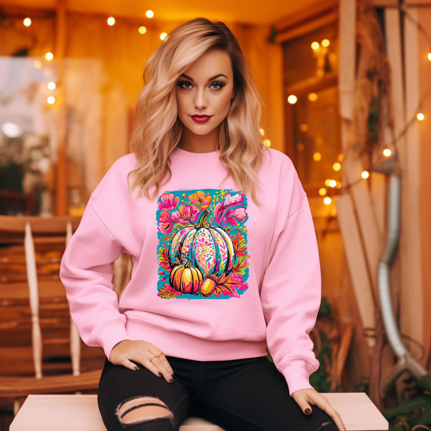 Bright Boho Pumpkin