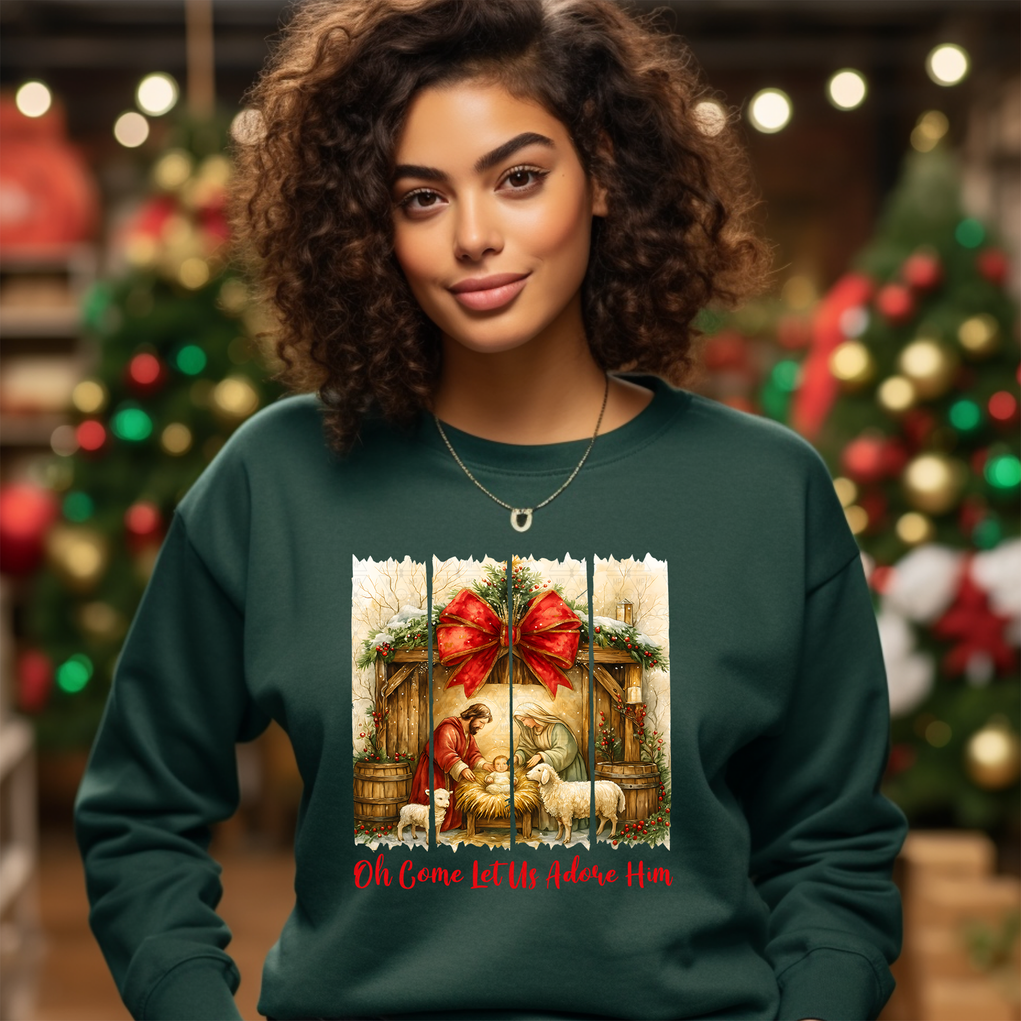 Oh Come Let Us Adore Him Red Bow