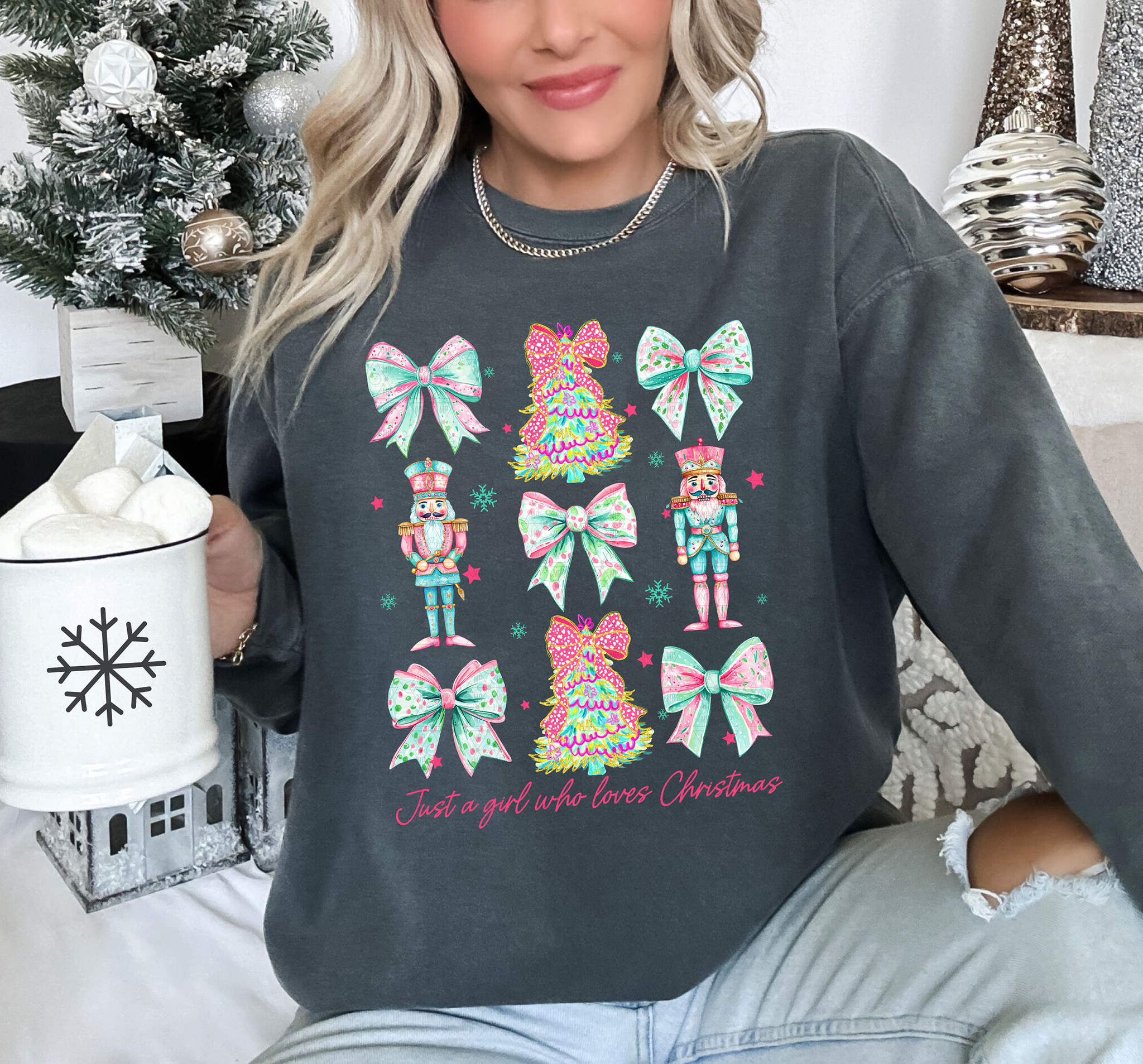 Pastel Preppy Just A Girl Who Loves Christmas