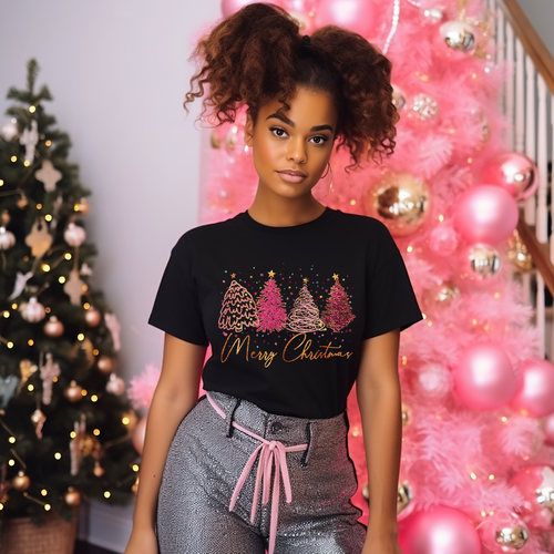 Load image 1 in gallery view. Merry Christmas Bright Pink Glitter