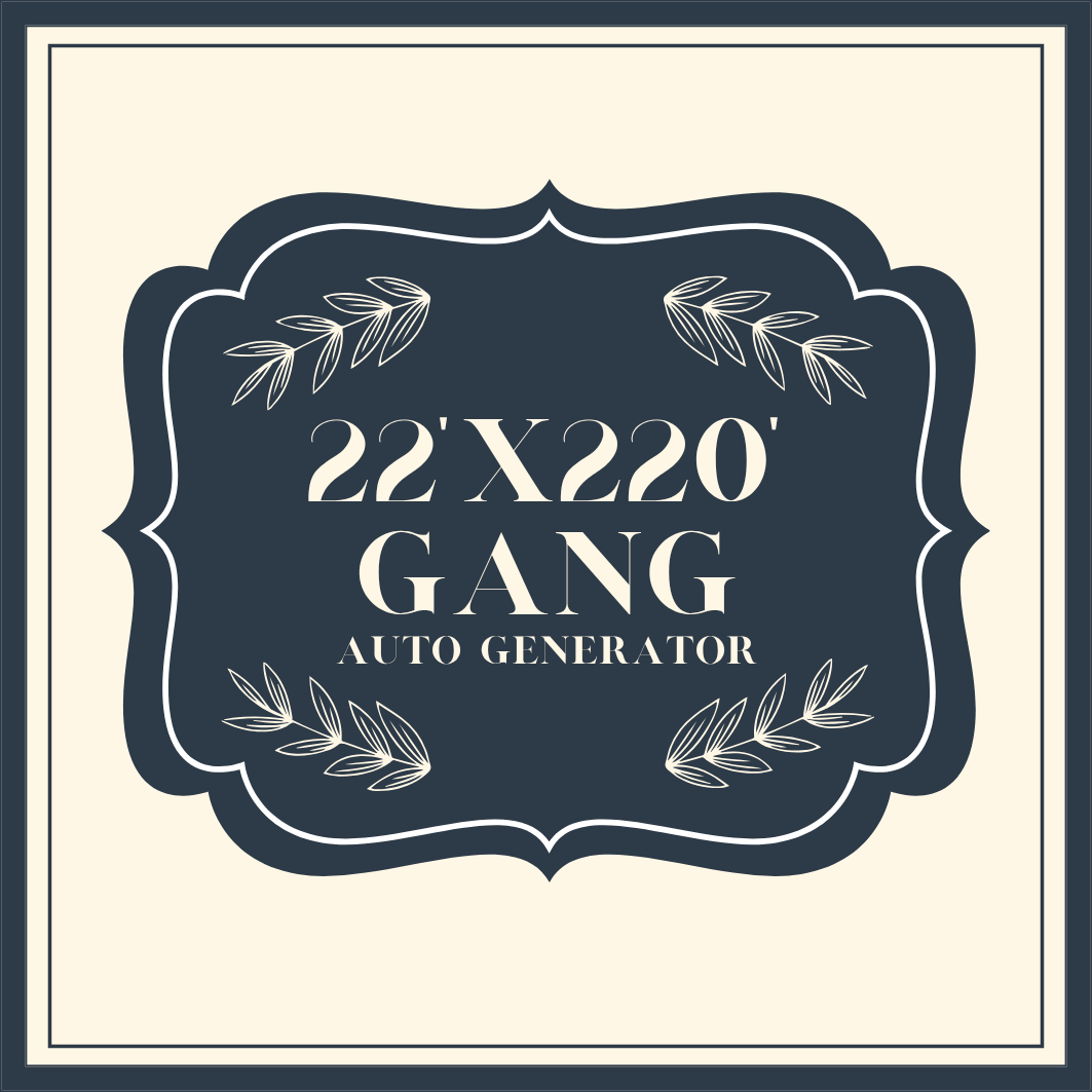22" x 220" Gang Sheet Auto Generate Builder