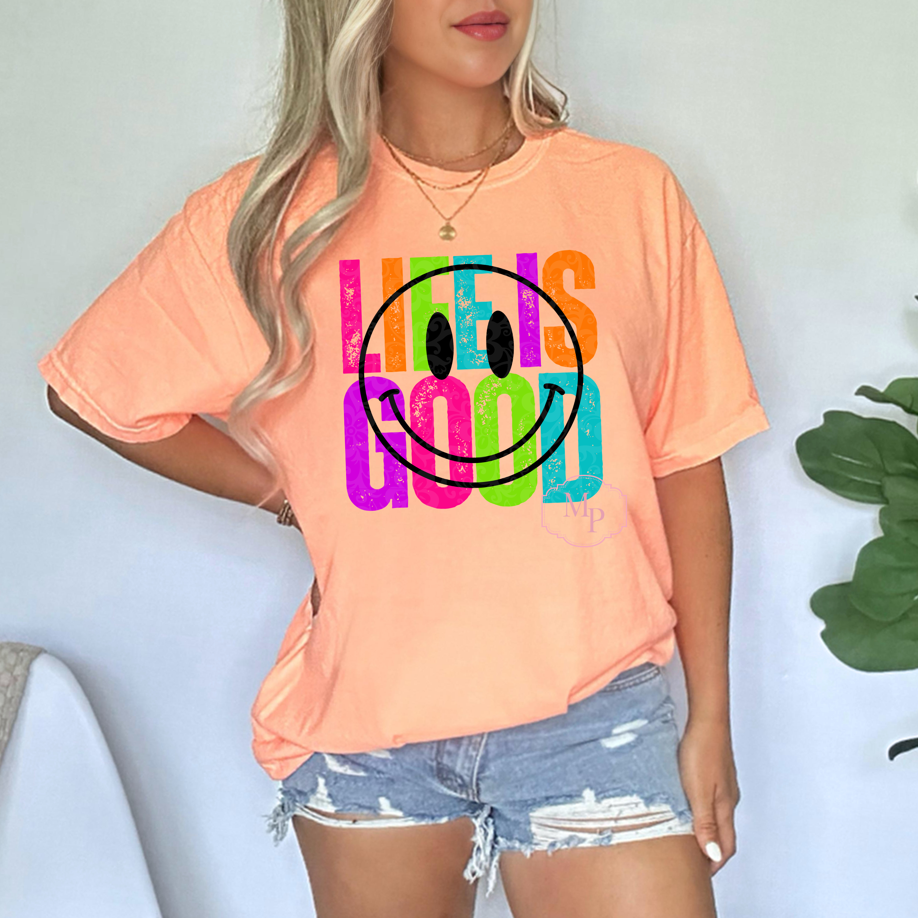 Neon Life Is Good Smiley