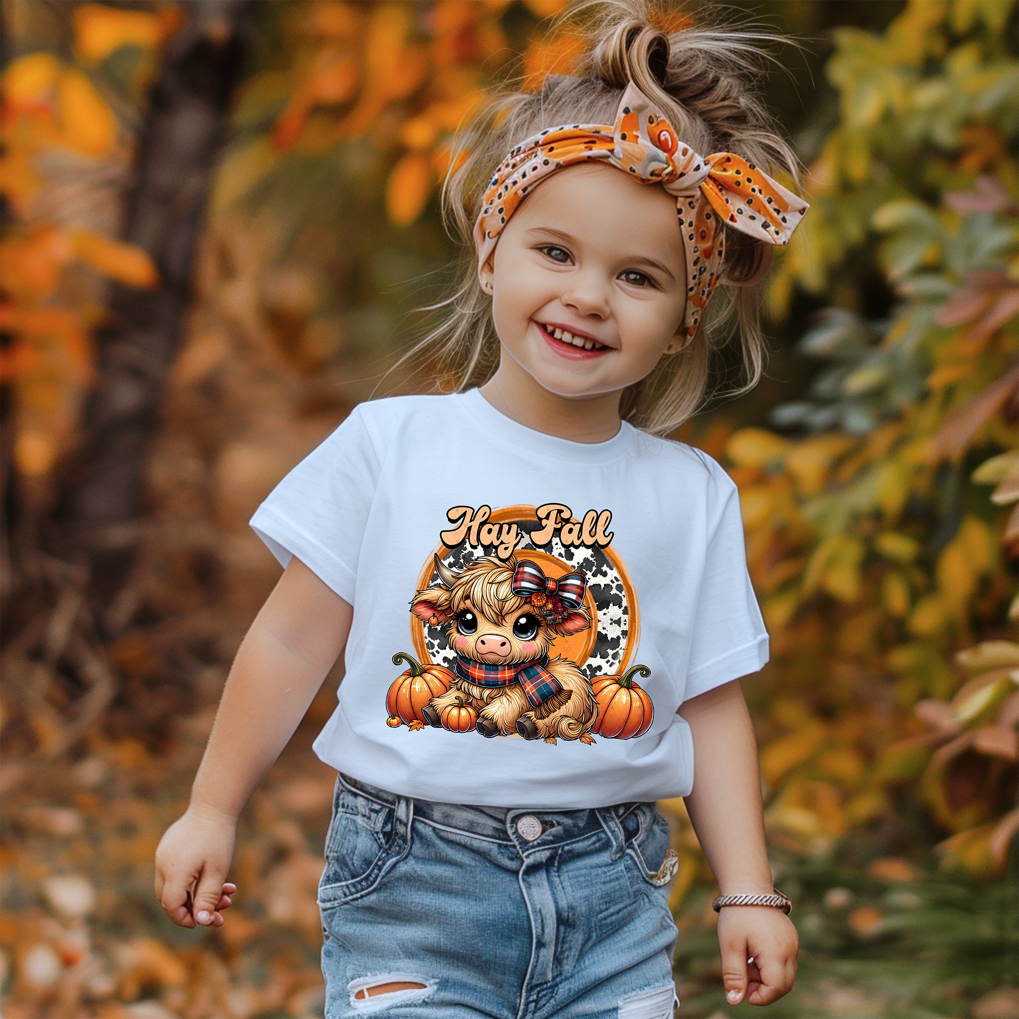 Hay Fall Cute Highland Cow