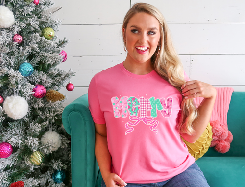 Load image 1 in gallery view. Merry Lace Doodle with Bow