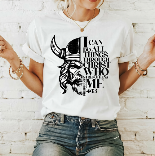 Load image 1 in gallery view. Vikings I Can Do All Things Through Christ Who Strengthens Me