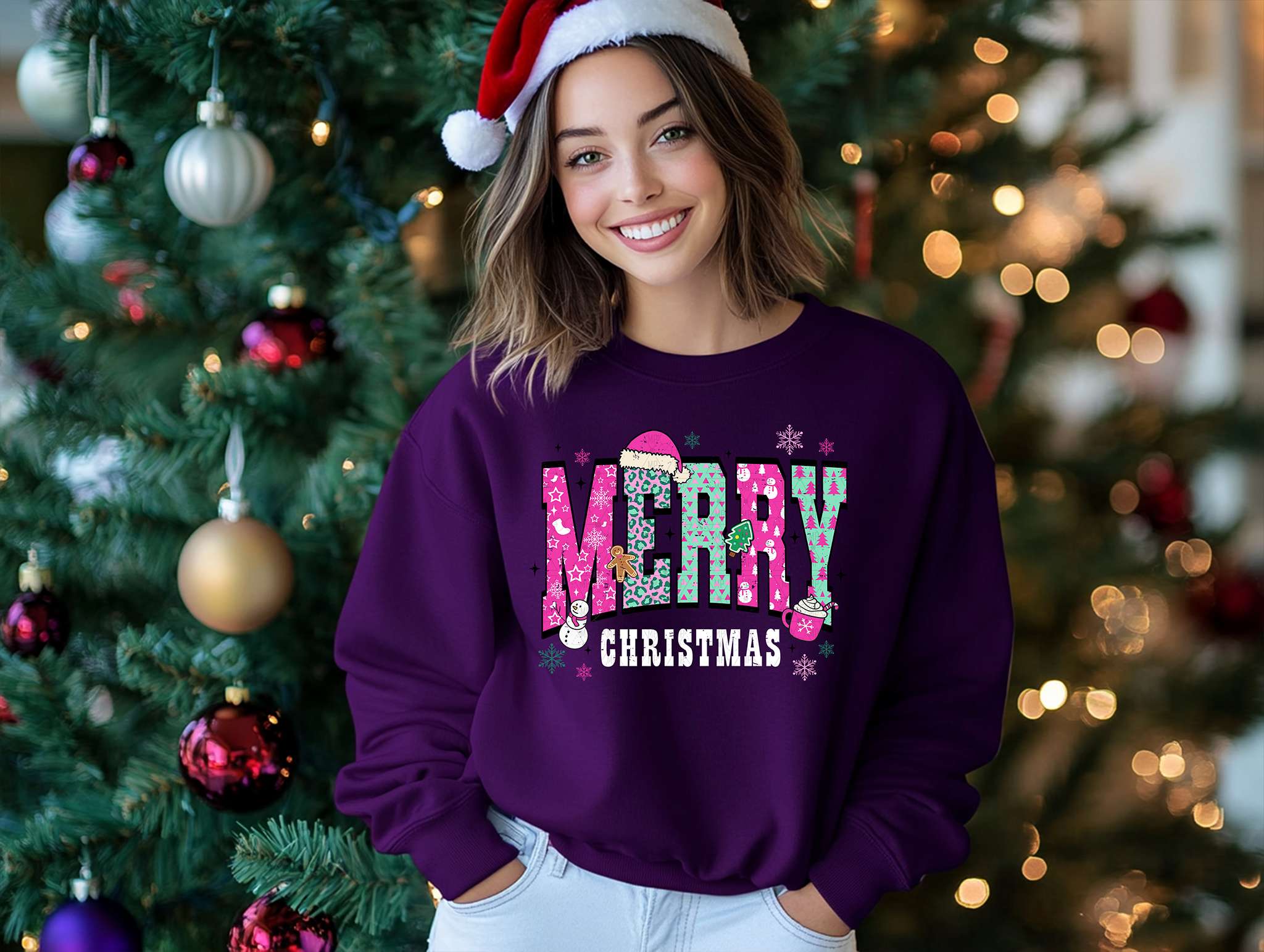 Merry Christmas Varsity (White)