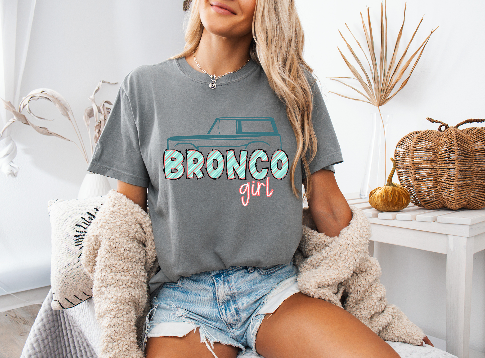 Teal Bronco Girl