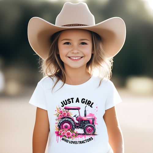 Load image 1 in gallery view. Just A Girl Who Loves Tractors