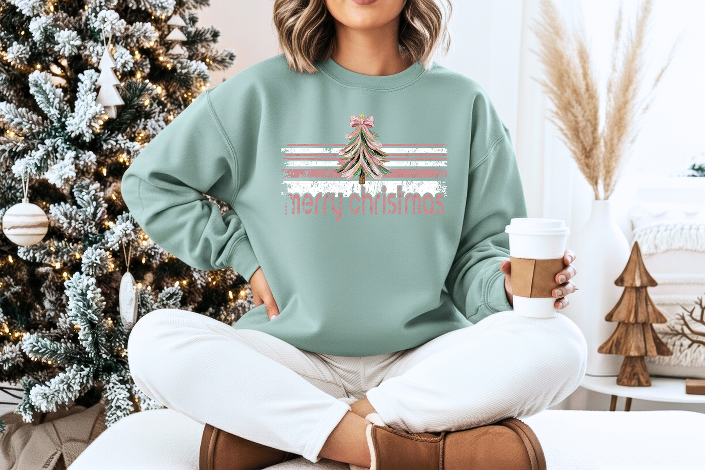 Retro Pink Merry Christmas