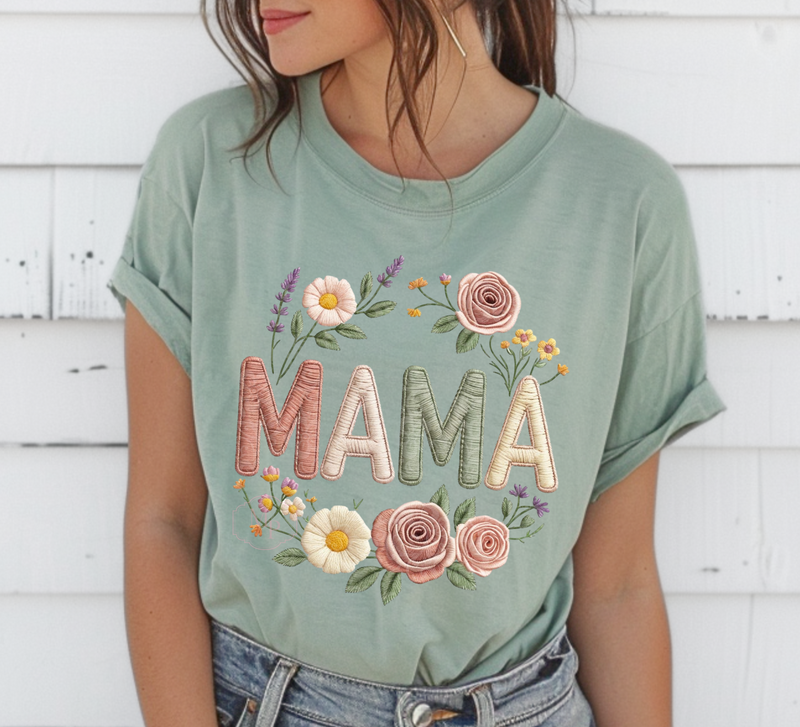 Flower Stitched Mama